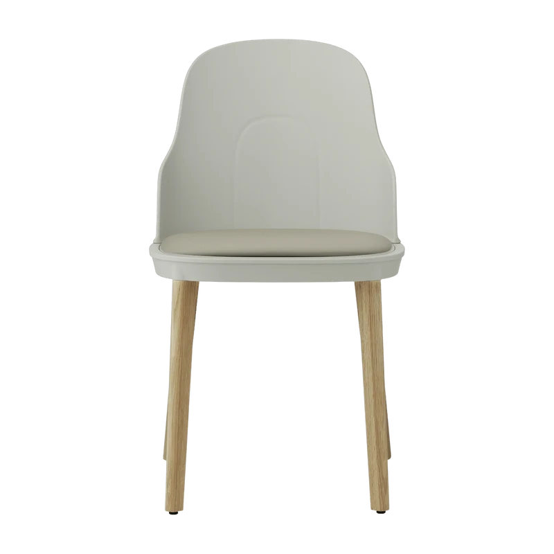Chaise à l'assise en cuir gris chaud et au pietement en chêne Allez Warm Grey - Normann Copenhagen