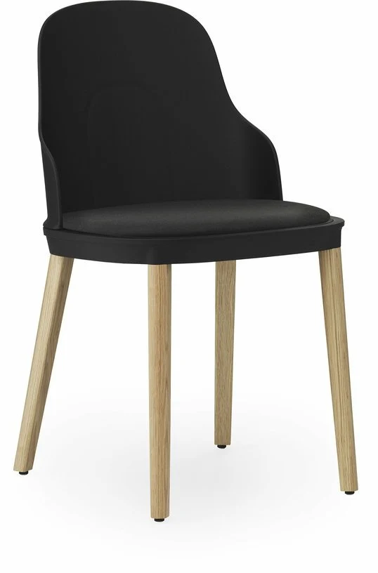 Chaise à l'assise en tissu canvas noir et au piètement en chêne Allez noir - Normann Copenhagen
