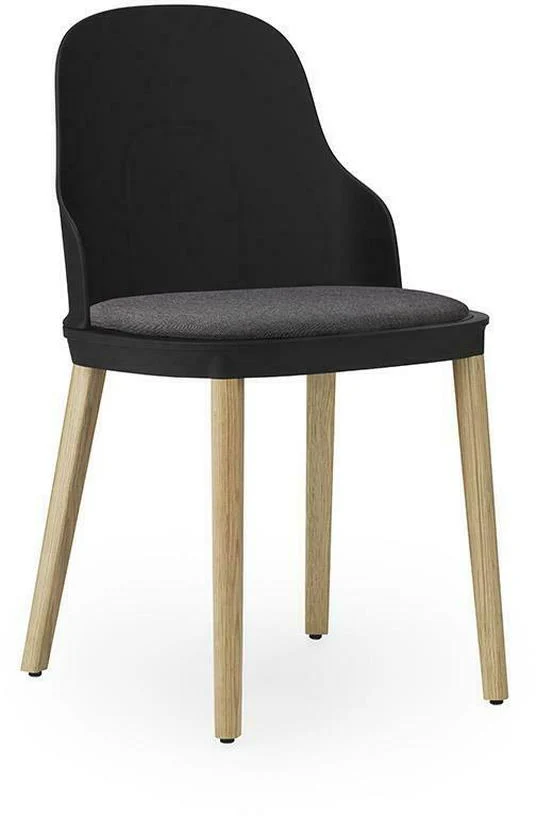 Chaise à l'assise en tissu canvas noir et au piètement en chêne Allez noir - Normann Copenhagen