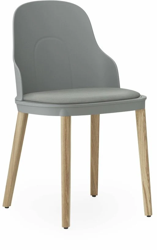 Chaise à l'assise en tissu canvas gris et au piètement en chêne Allez Grey - Normann Copenhagen