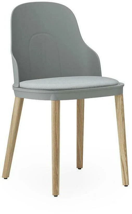 Chaise à l'assise en tissu canvas gris et au piètement en chêne Allez Grey - Normann Copenhagen