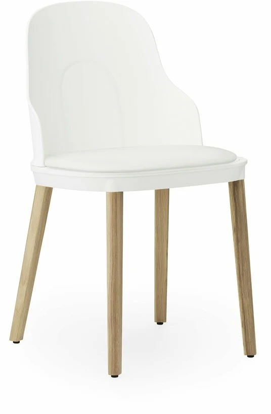 Chaise à l'assise en tissu canvas blanc et au piètement en chêne Allez blanc - Normann Copenhagen