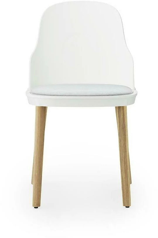 Chaise à l'assise en tissu canvas blanc et au piètement en chêne Allez blanc - Normann Copenhagen