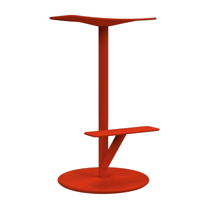 Tabouret en acier mat 66 cm corail Sequoia - Magis