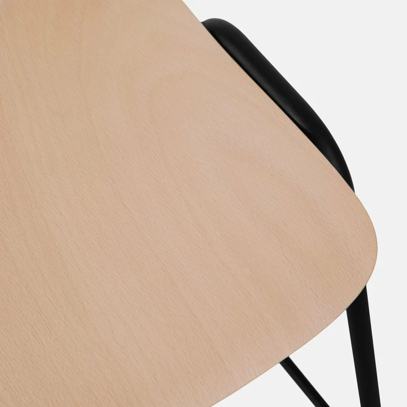 Chaise de bar 75 cm en bois naturel et cadre noir Touchwood - Hem