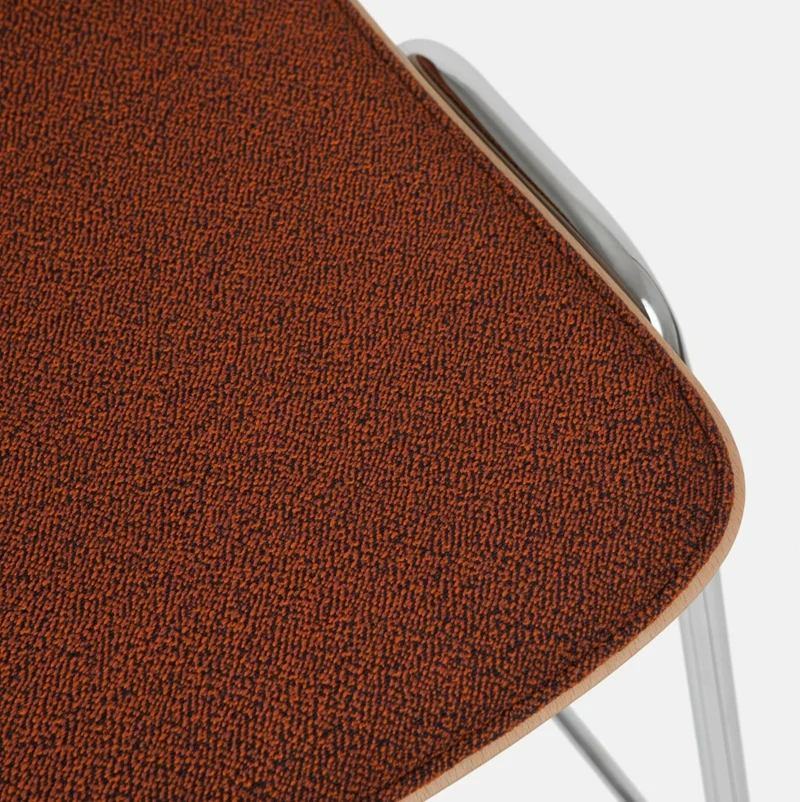 Chaise de bar 75 cm en tissu rouge et cadre argenté Touchwood - Hem