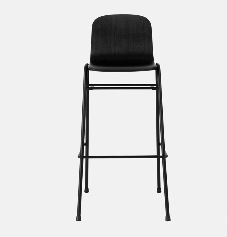 Chaise de bar 75 cm en bois noir et cadre noir Touchwood - Hem