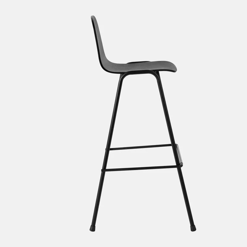 Chaise de bar 75 cm en bois noir et cadre noir Touchwood - Hem