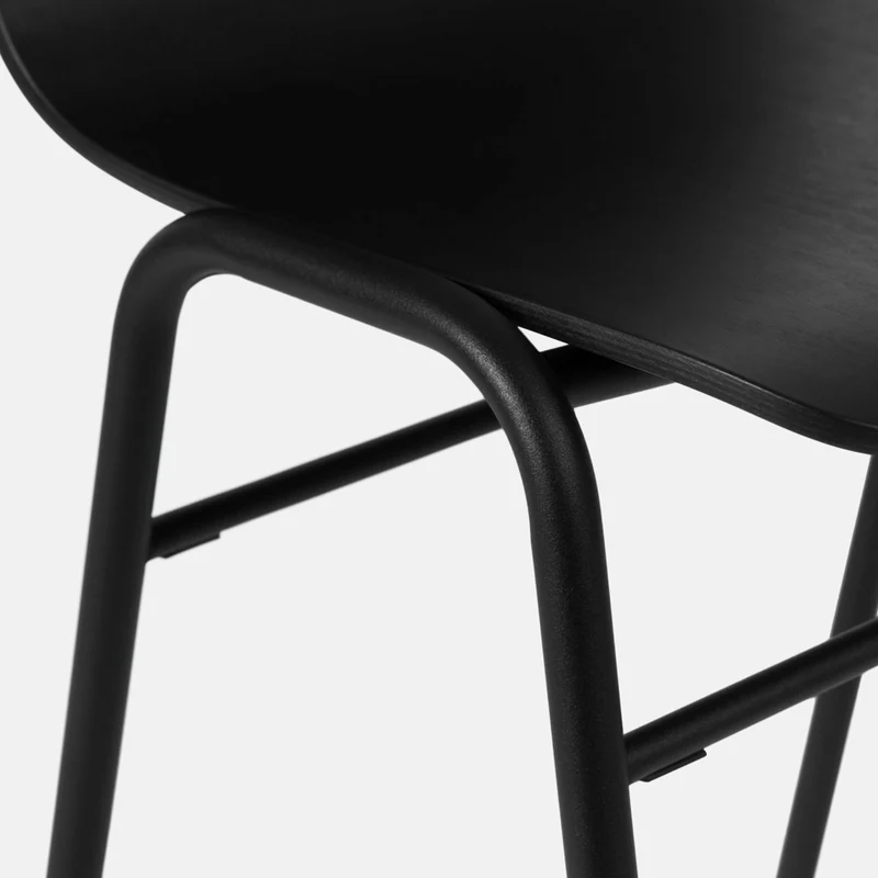 Chaise de bar 75 cm en bois noir et cadre noir Touchwood - Hem
