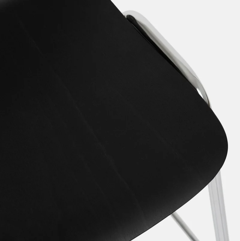 Chaise de bar 75 cm en bois noir et cadre argenté Touchwood - Hem