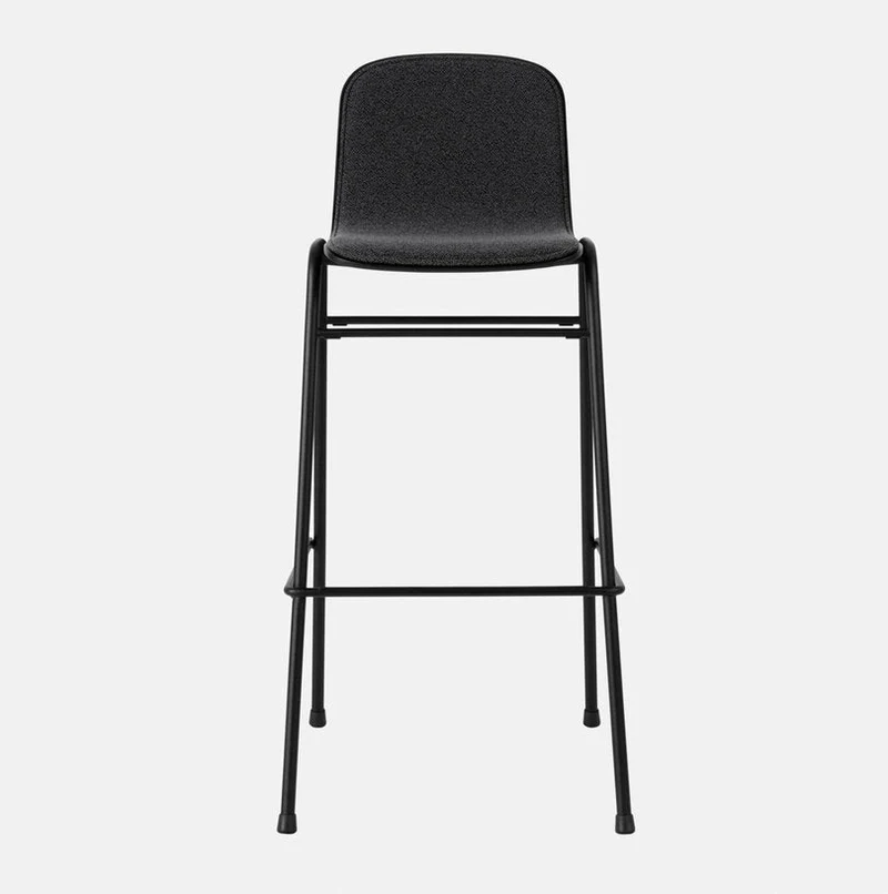 Chaise de bar 75 cm en tissu noir et cadre noir Touchwood - Hem