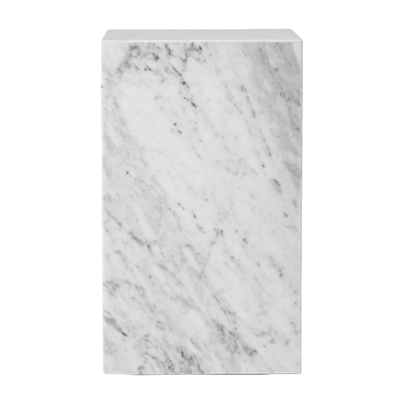 Table d'appoint en marbre blanc 51 x 30 cm Plinth Tall - Audo