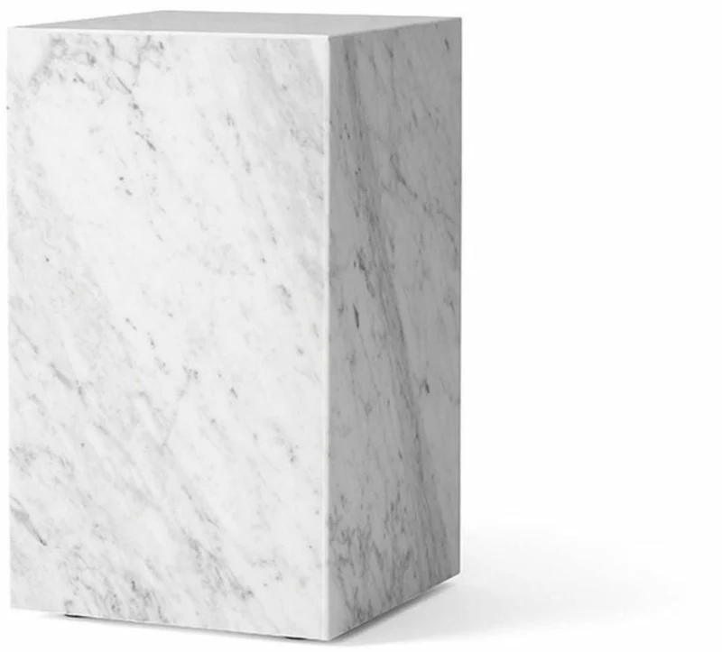 Table d'appoint en marbre blanc 51 x 30 cm Plinth Tall - Audo