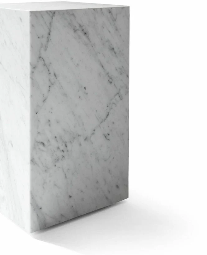 Table d'appoint en marbre blanc 51 x 30 cm Plinth Tall - Audo