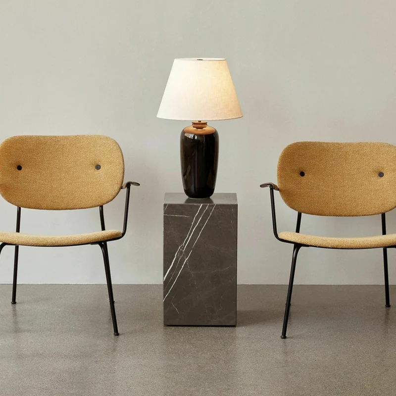 Table d'appoint en marbre noir 51 x 30 cm Plinth Tall - Audo