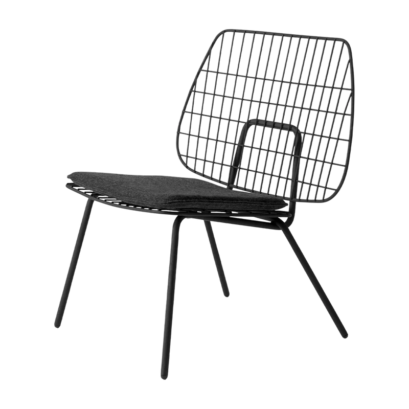 Chaise lounge en métal noir WM - Audo