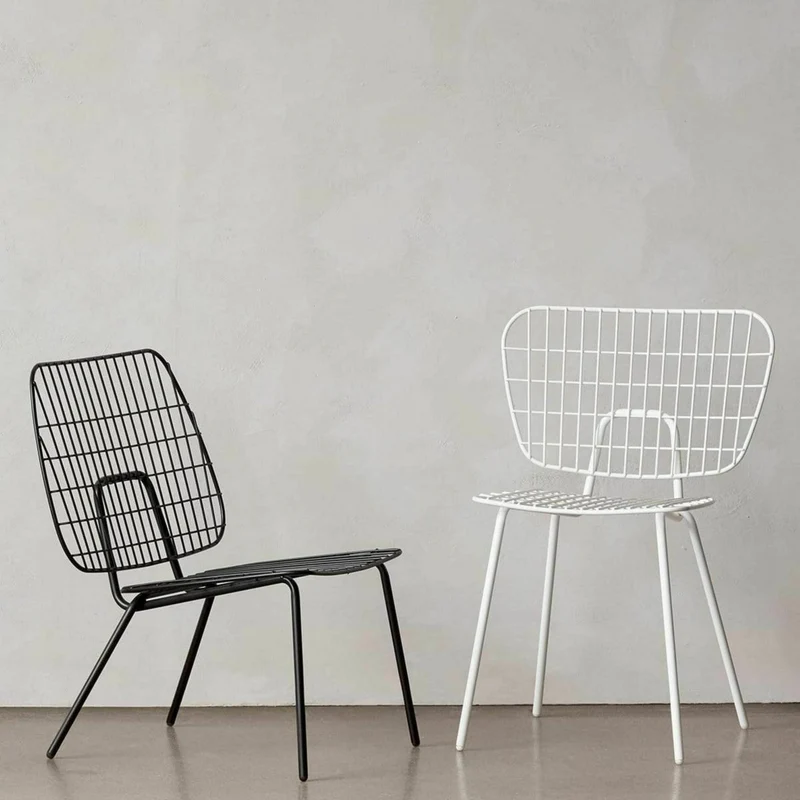 Chaise lounge en métal noir WM - Audo