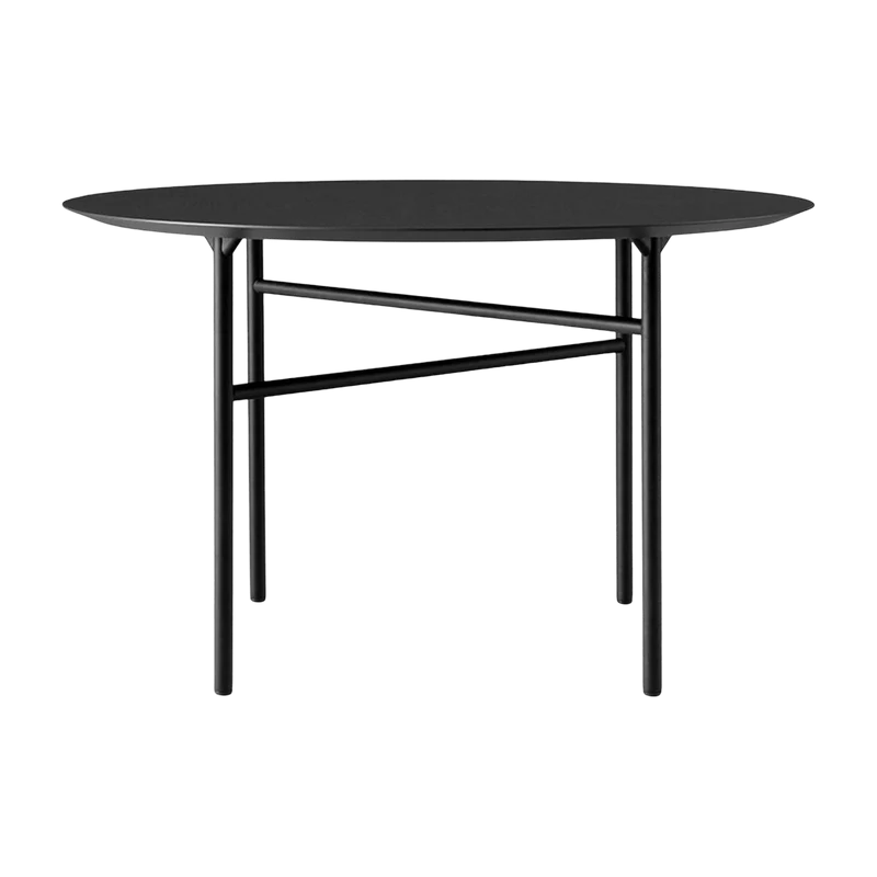 Table à manger ronde en chêne noir 120 cm Snaregade - Audo