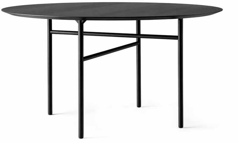 Table à manger ronde en chêne noir 120 cm Snaregade - Audo