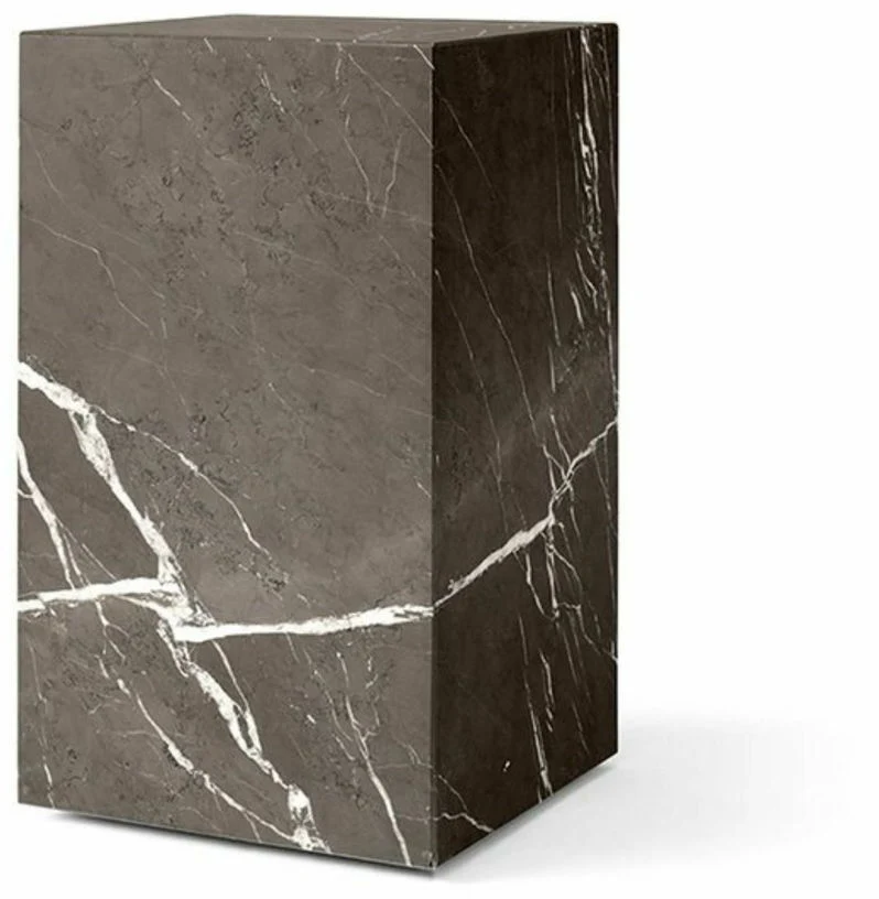 Table d'appoint en marbre gris 51 x 30 cm Plinth Tall - Audo