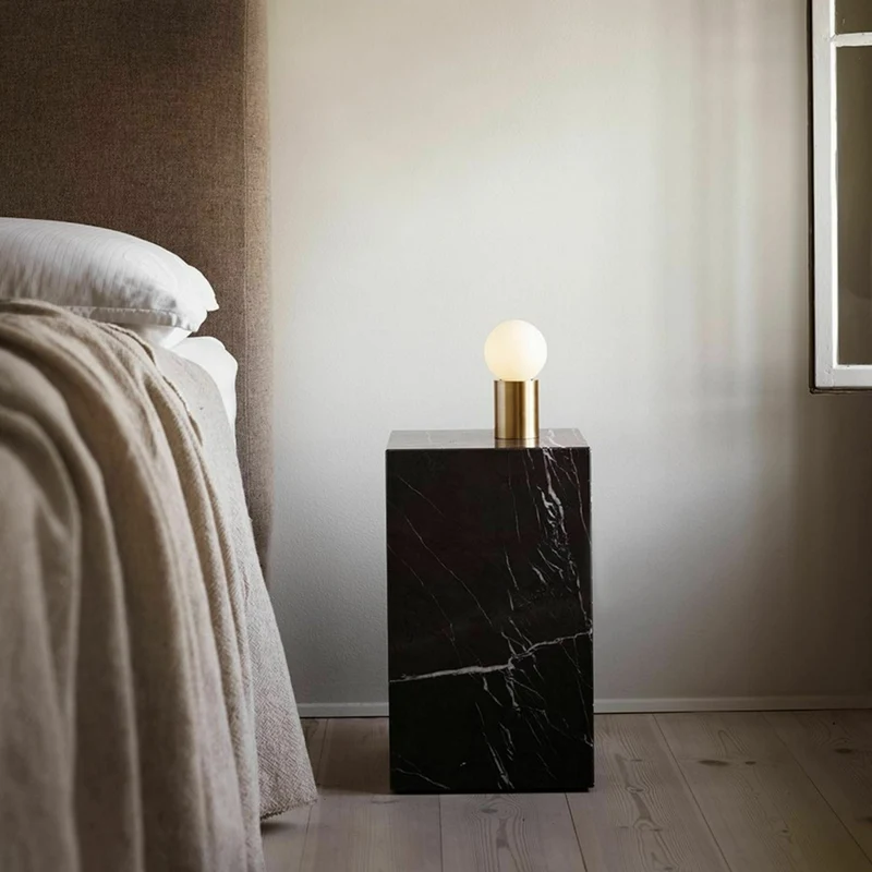 Table d'appoint en marbre gris 51 x 30 cm Plinth Tall - Audo