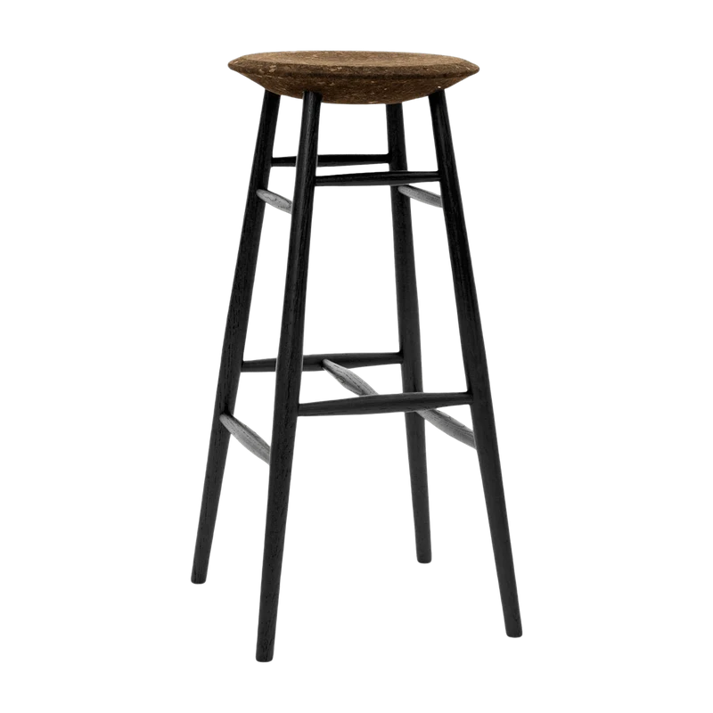 Tabouret de bar en liège foncé et bois noir Drifted - Hem