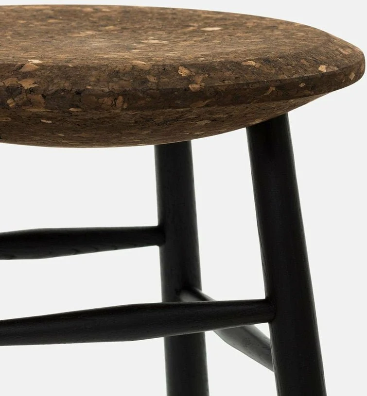 Tabouret de bar en liège foncé et bois noir Drifted - Hem