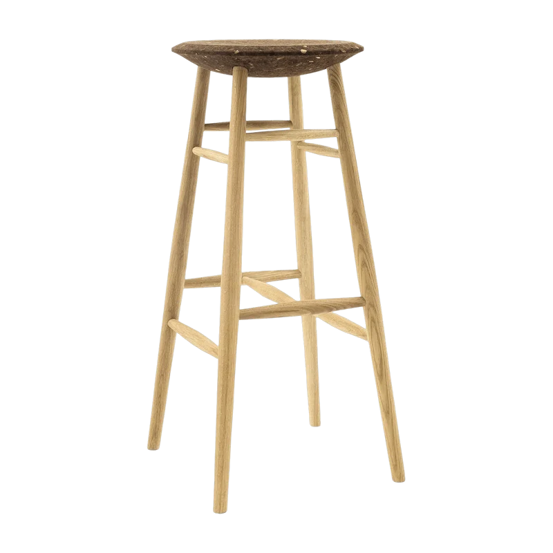 Tabouret de bar en liège foncé et bois naturel Drifted - Hem