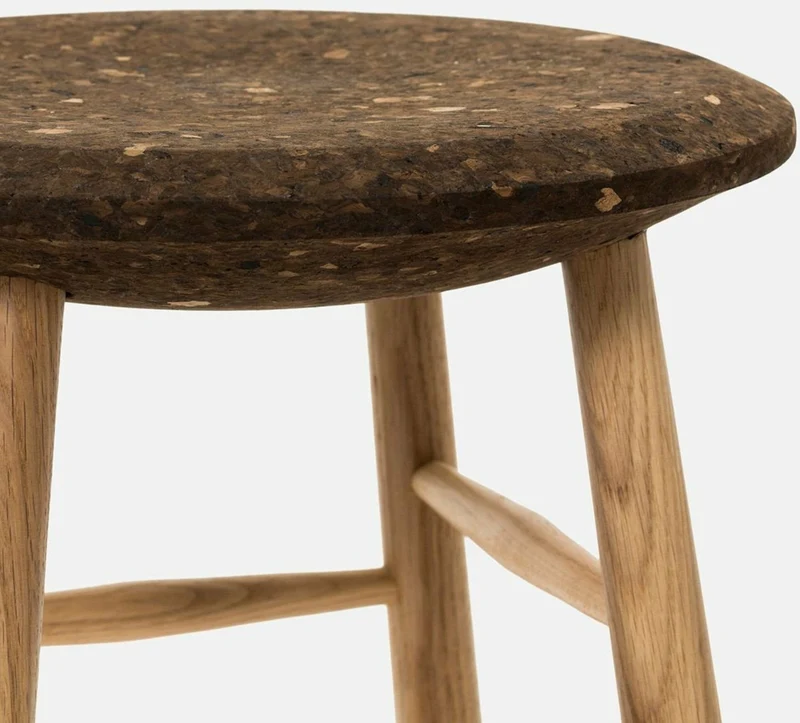 Tabouret de bar en liège foncé et bois naturel Drifted - Hem