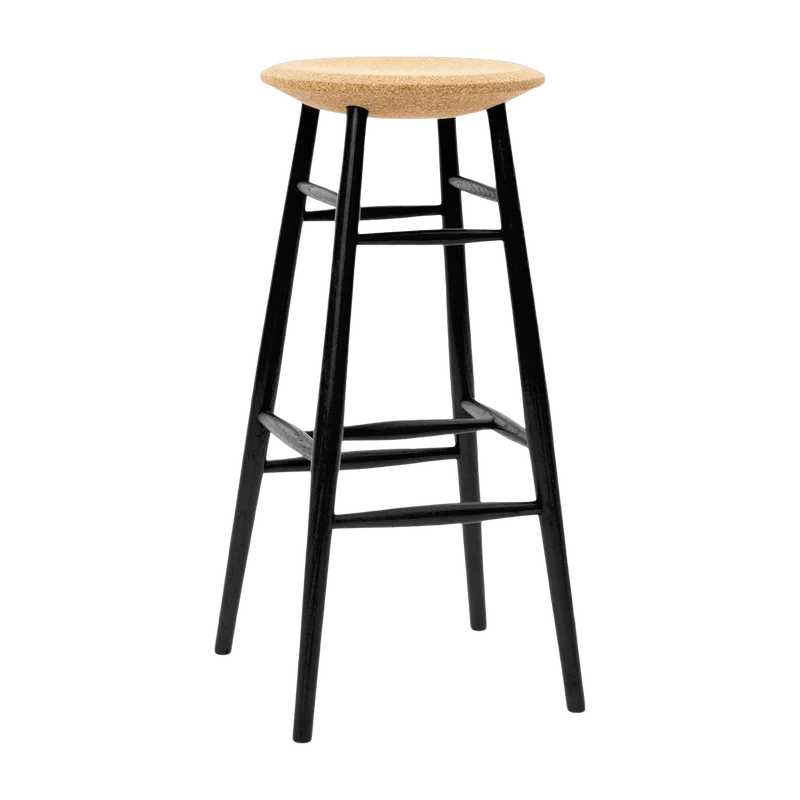 Tabouret de bar en liège clair et bois noir Drifted - Hem
