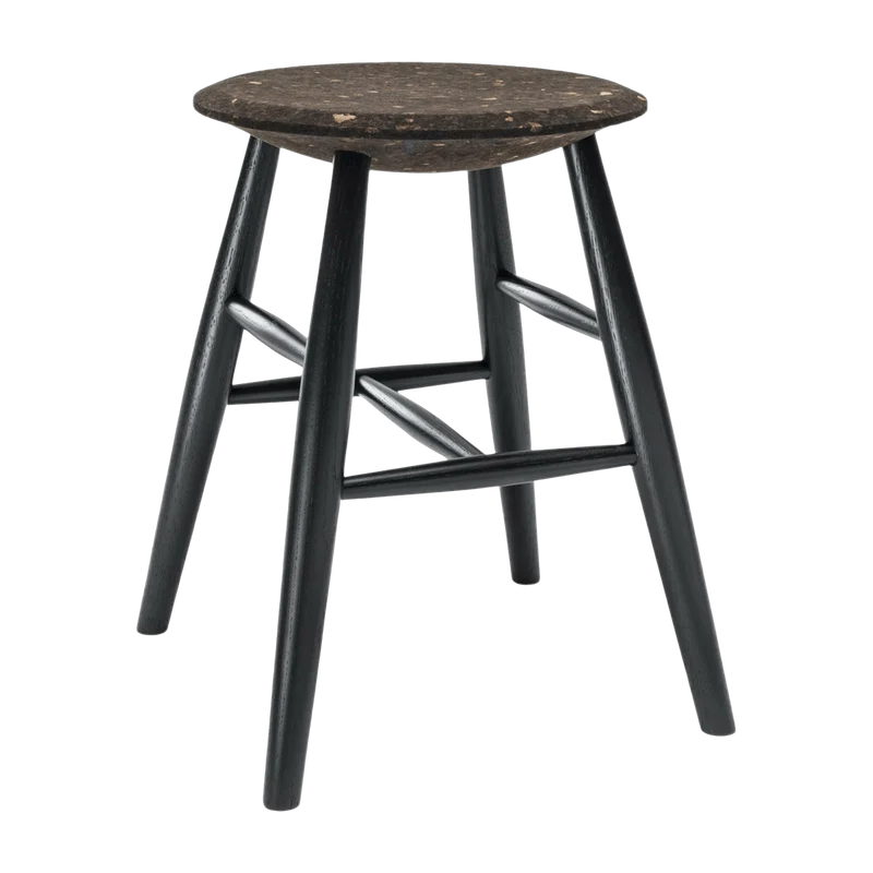 Tabouret en liège foncé et bois noir Drifted - Hem