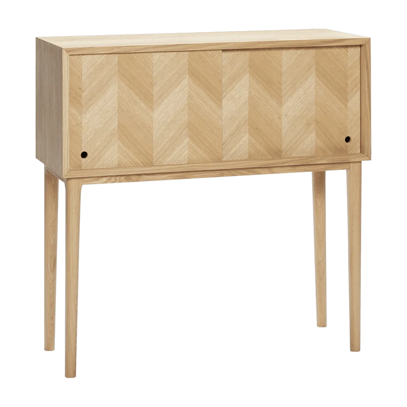 Console motif chevron en bois de chêne clair - Hübsch
