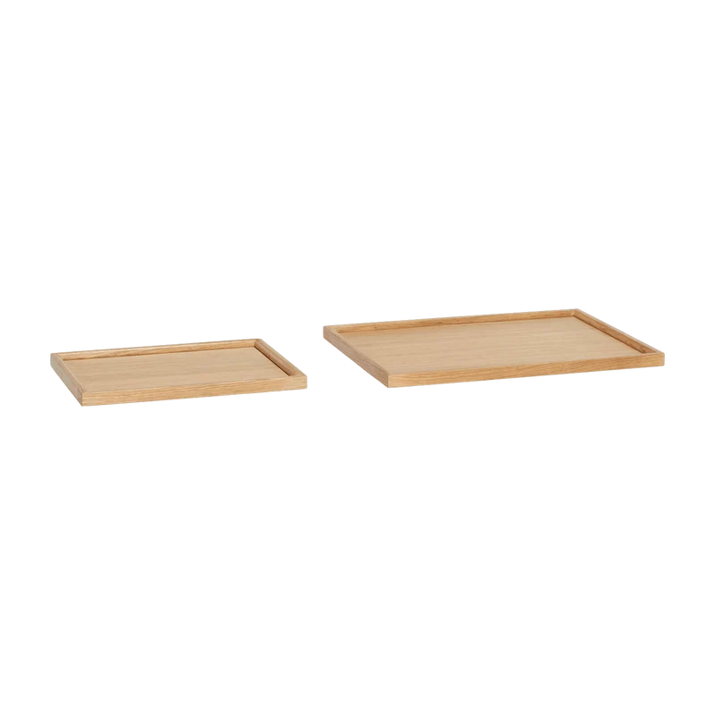 2 plateaux en bois de chêne clair - Hübsch