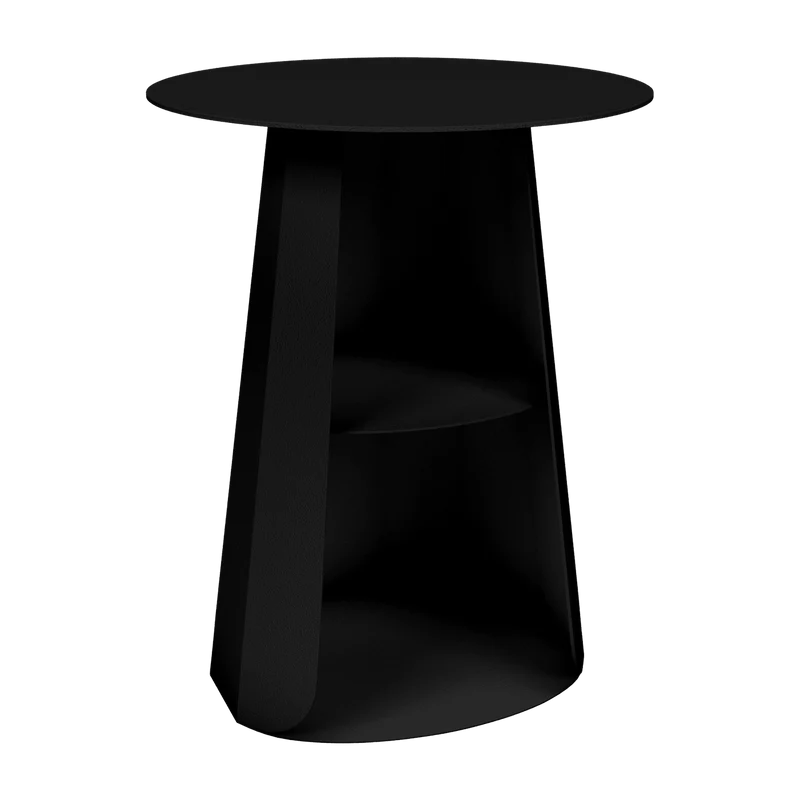 Table de chevet en acier noir mat 39 cm Ankara - Matière Grise