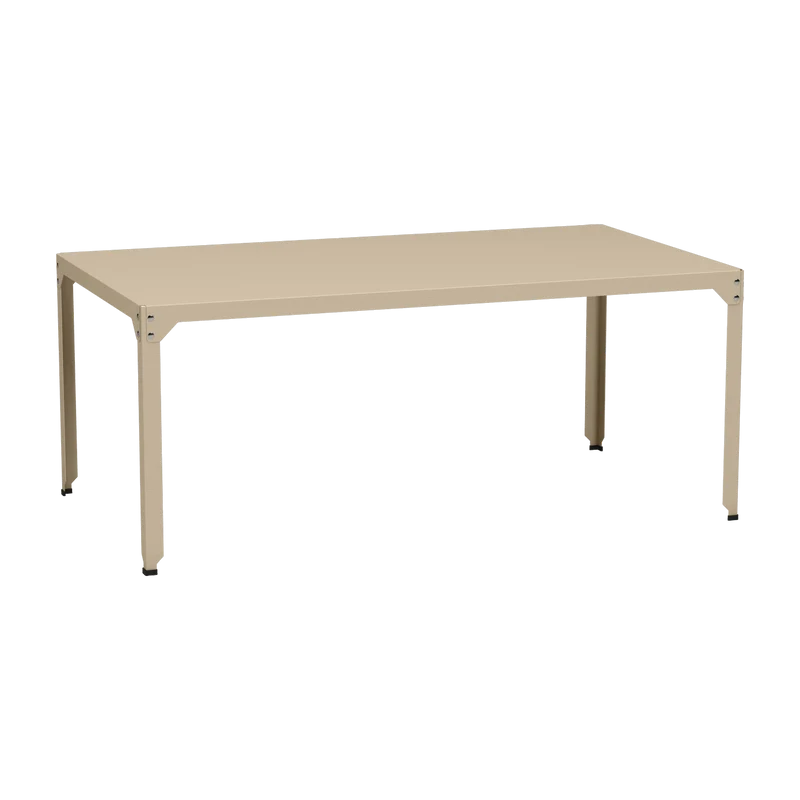 Table rectangulaire en acier mat crème 100 cm Hegoa - Matière Grise