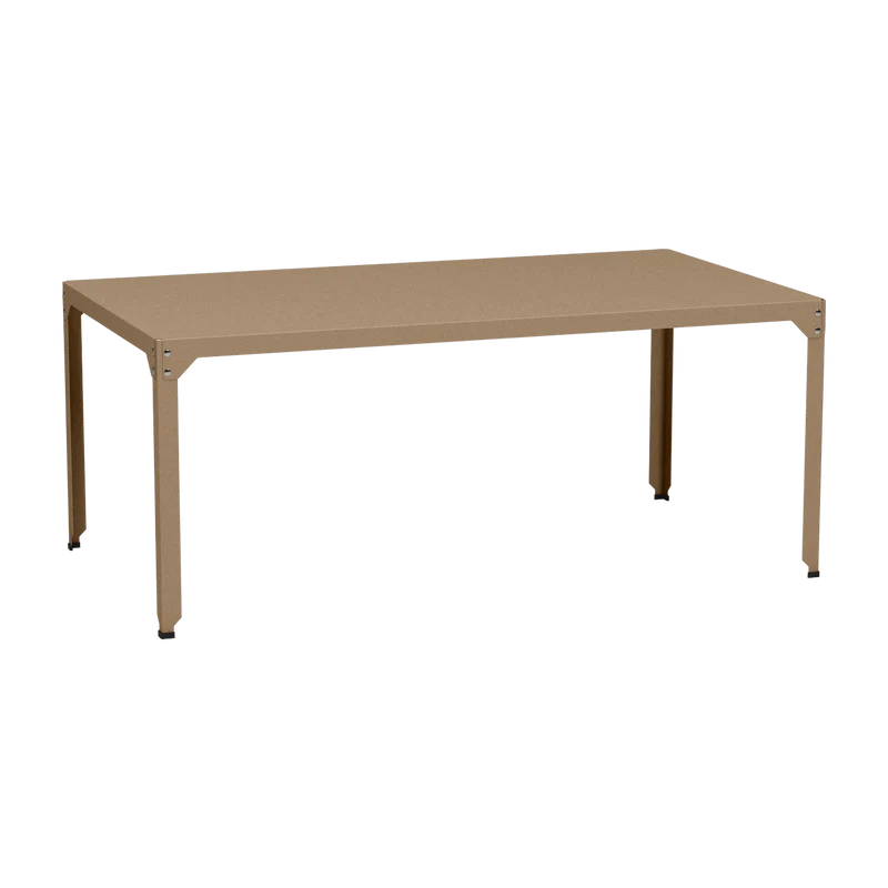Table rectangulaire en acier mat sable 100 cm Hegoa - Matière Grise