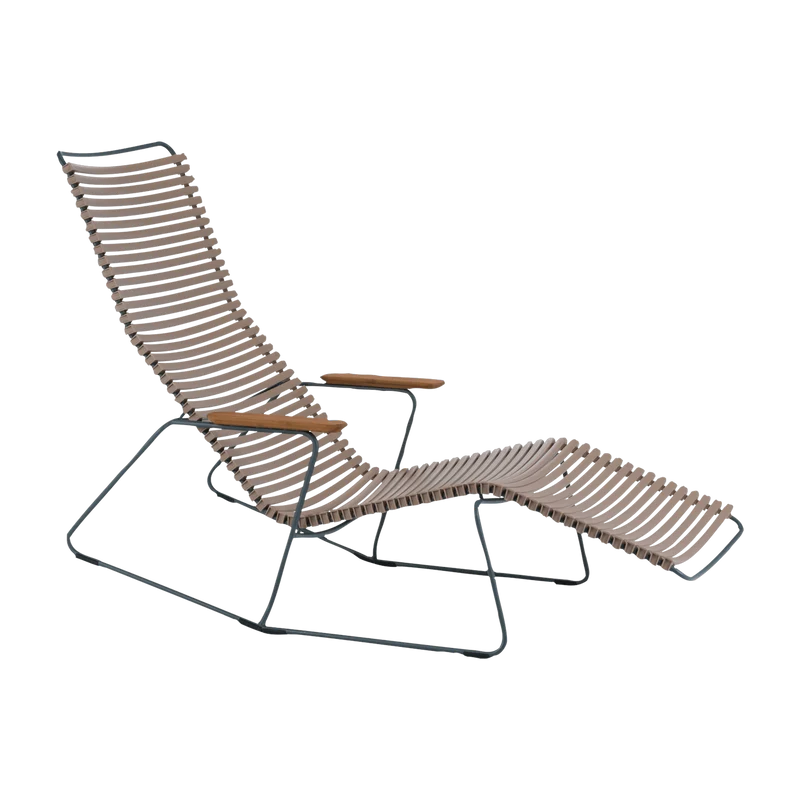 Chaise lounge modulable en métal et plastique sable CLICK - Houe