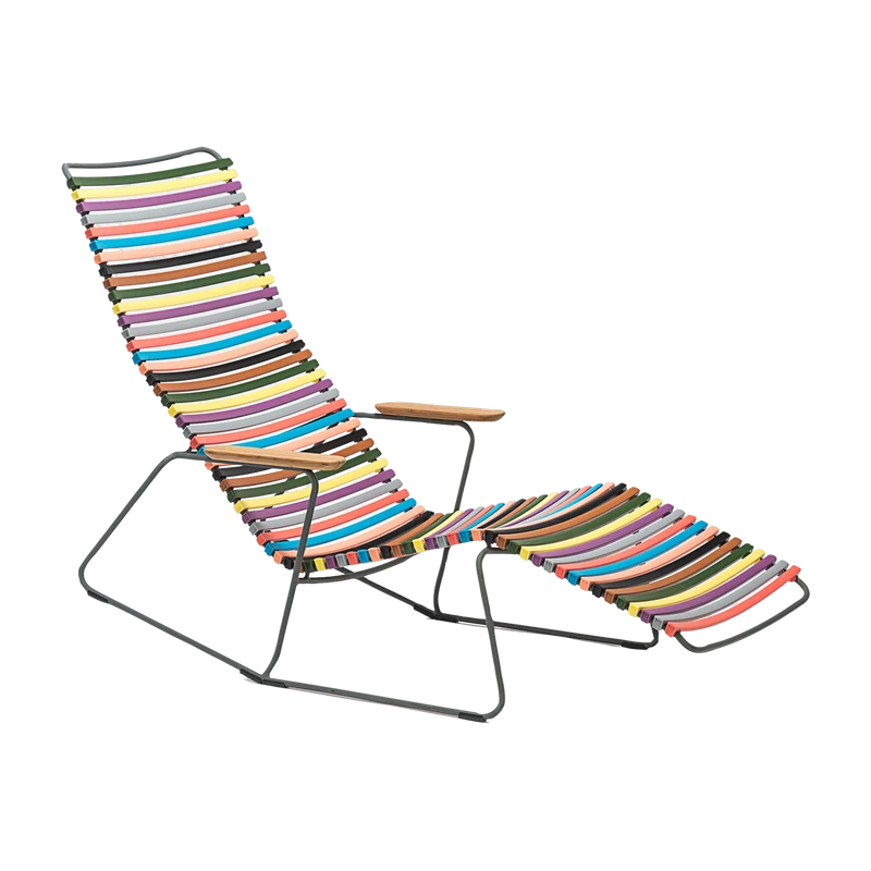 Chaise lounge modulable en métal et plastique multicolore CLICK - Houe