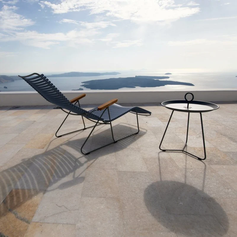 Chaise lounge modulable en métal et plastique bleu et vert multicolore CLICK - Houe