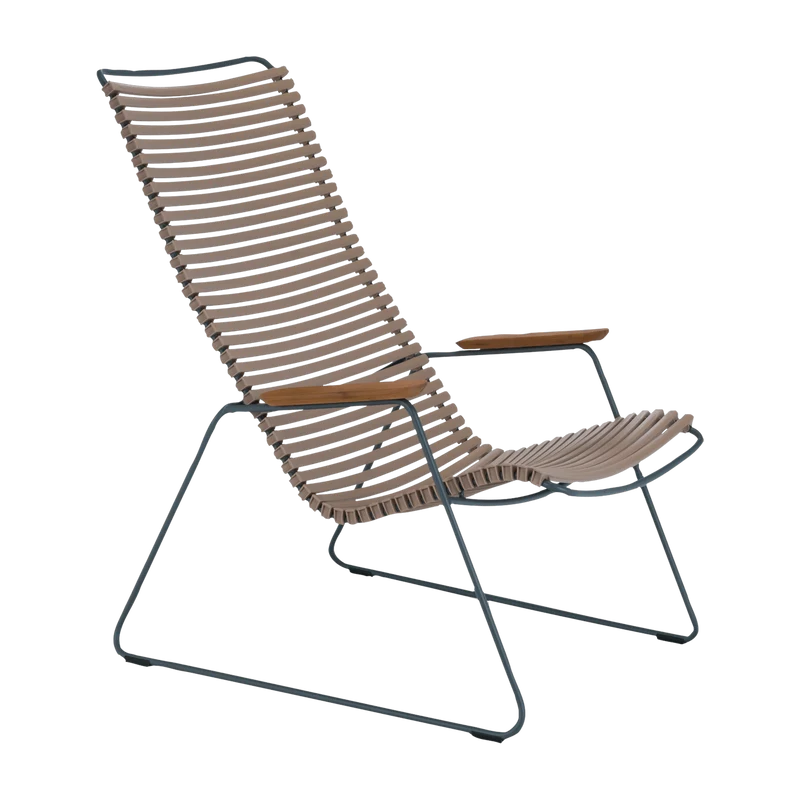 Chaise lounge en métal et plastique sable CLICK - Houe