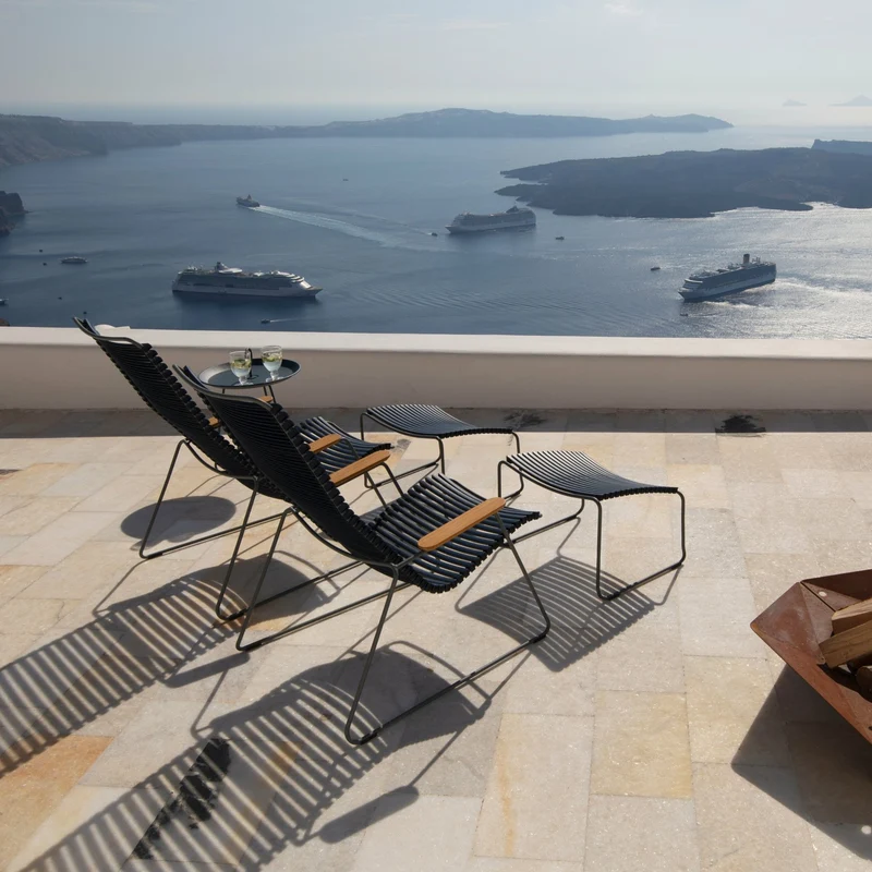 Chaise lounge en métal et plastique sable CLICK - Houe