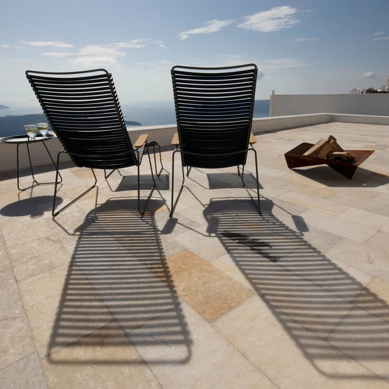 Chaise lounge en métal et plastique sable CLICK - Houe