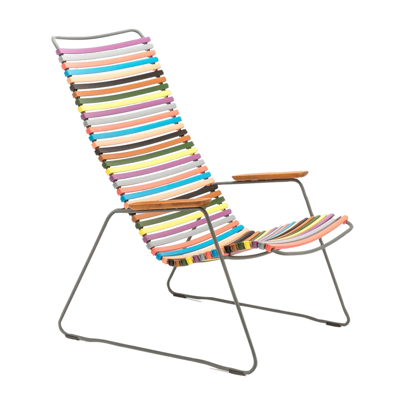 Chaise lounge en métal et plastique multicolore CLICK - Houe