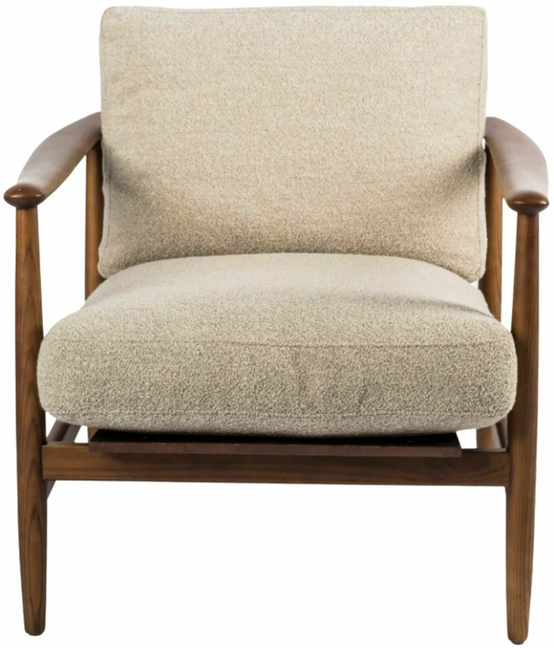 Fauteuil en frêne et tissu beige Todd - Pols Potten