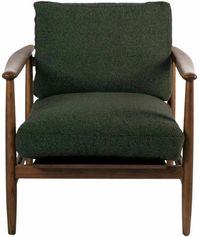 Fauteuil en tissu vert olive et bois de frêne Todd - Pols Potten