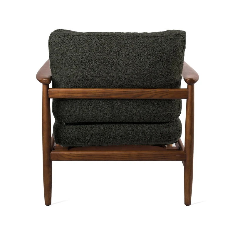 Fauteuil en tissu vert olive et bois de frêne Todd - Pols Potten