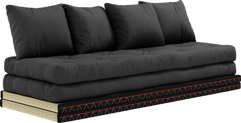 Canapé-futon gris foncé en coton Chico Sofa - Karup Design