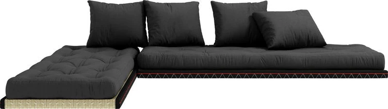 Canapé-futon gris foncé en coton Chico Sofa - Karup Design