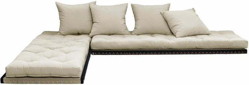 Canapé-futon beige en coton Chico Sofa - Karup Design