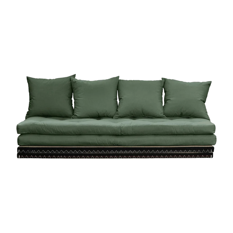 Canapé-futon olive en coton Chico Sofa - Karup Design